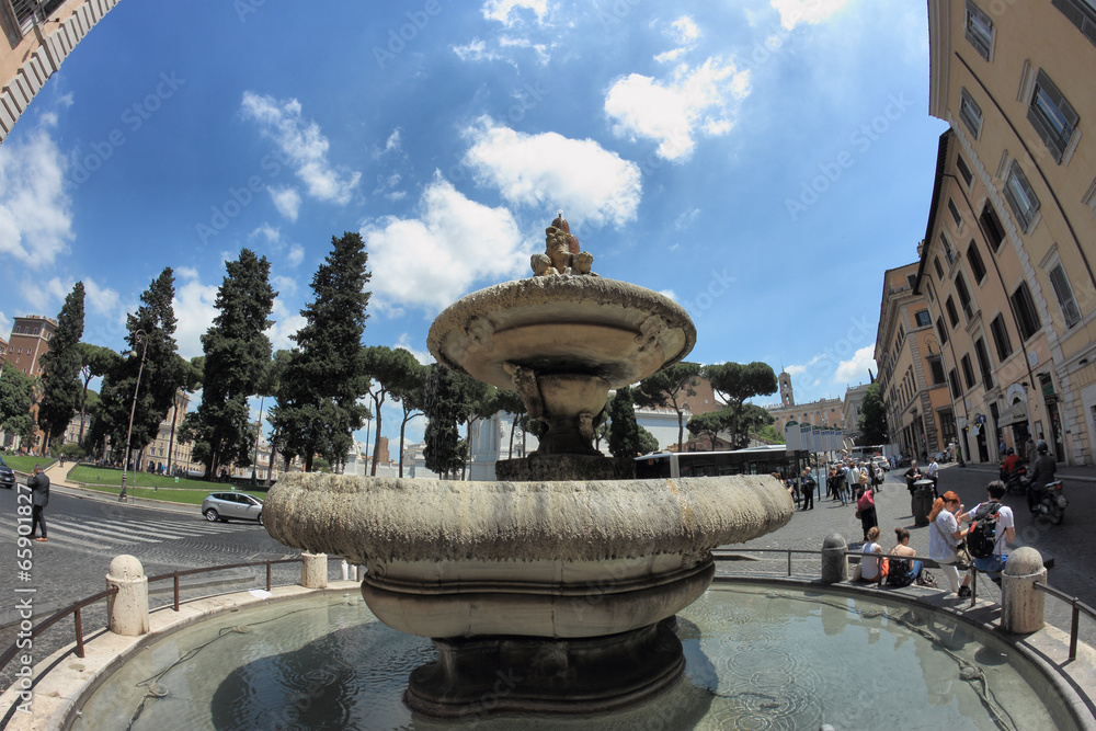 Ara Coeli Fountain in Rome, Italy