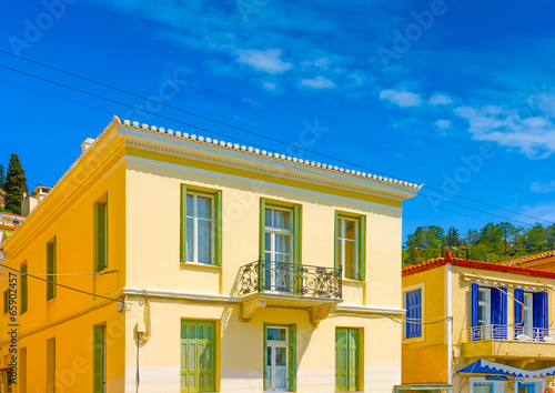 Beautiful traditional old house in Poros island in Greece