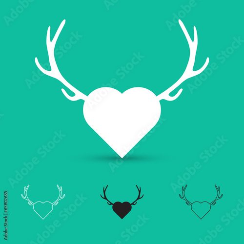 Heart with antlers