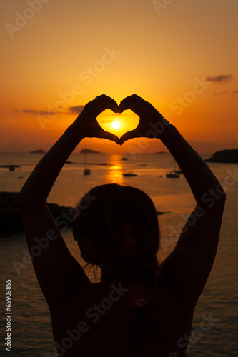 Obraz na płótnie Ibiza Beautiful sunset in Cala Conta, Ibiza,near San Antonio w salonie