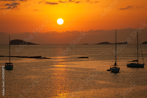 Ibiza Beautiful sunset in Cala Conta, Ibiza,near San Antonio