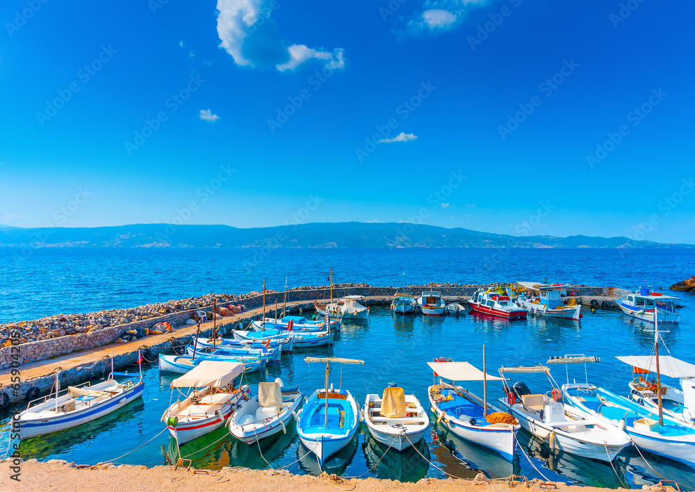 Naklejka premium Kamini port a beautiful village in Hydra island in Greece