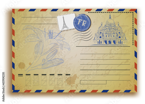 Postcard with Sacre Coeur