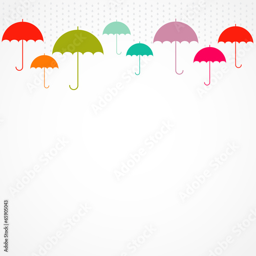 Vector umbrella and rain drops - abstract weather concept
