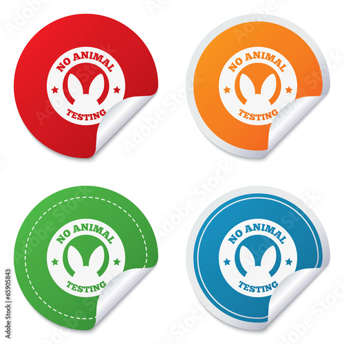 No animals testing sign icon. Not tested symbol