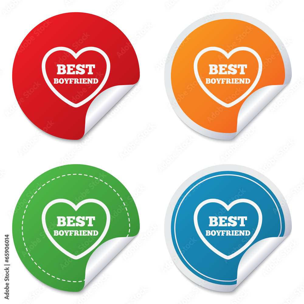 Best boyfriend sign icon. Heart love symbol. Best boyfriend sign icon. Heart love symbol.