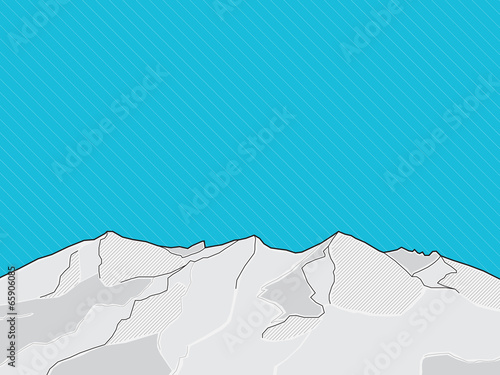 Mountain landscape, modern flat design