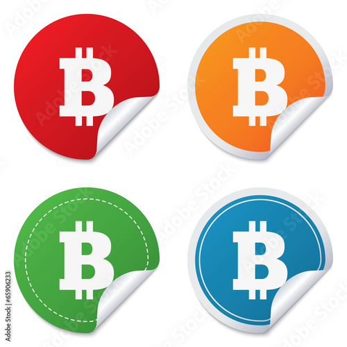 Bitcoin sign icon. Cryptography currency symbol