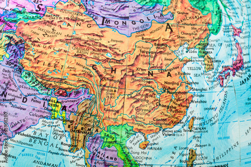 Old Globe Map of China