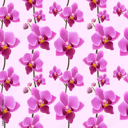 Orchid blossom seamless pattern