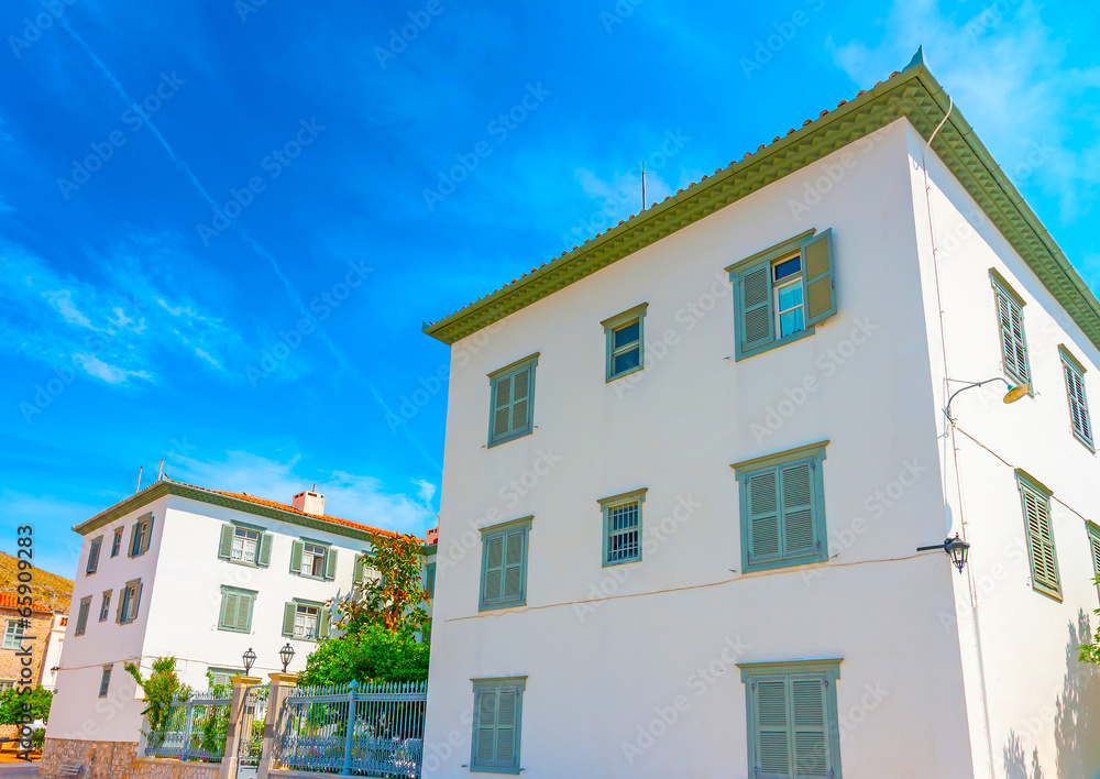 old beautiful buildings and houses in Hydra island in Greece old beautiful buildings and houses in Hydra island in Greece