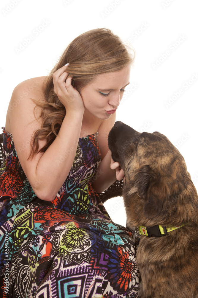 woman with dog love