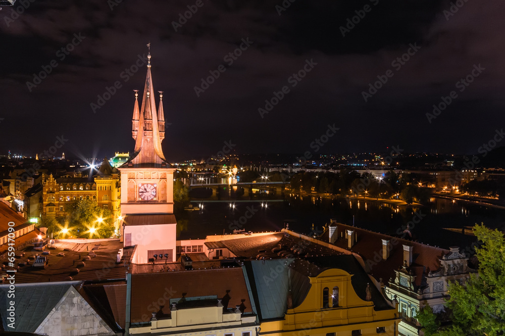 Fototapeta premium Prague the night cityscape