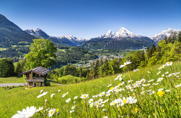 Fototapete Alpen Bergpanorama der Bayerischen Alpen bei Berchtesgaden  © JFL Photography