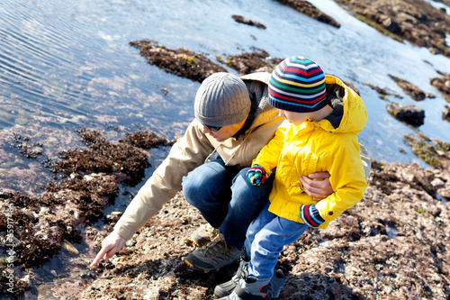 Slika na platnu family at tide pools