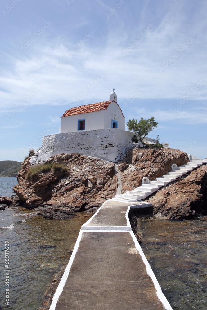 Wunschmotiv: Kapelle auf einer kleinen Felseninsel, Leros #65917637