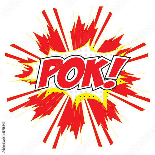 POW! wording comic speech bubble in pop art style