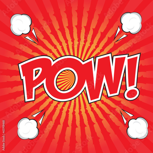 POW! wording comic speech bubble in pop art style