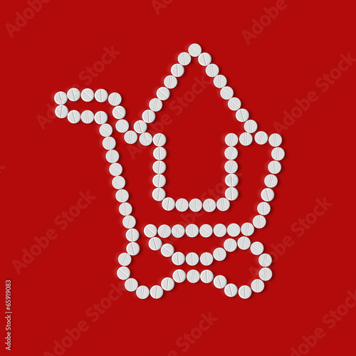 pills concept: shopping, trolley, arrow