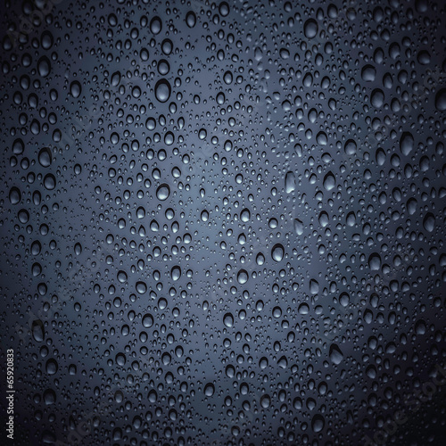 Drops of water on dark color glass