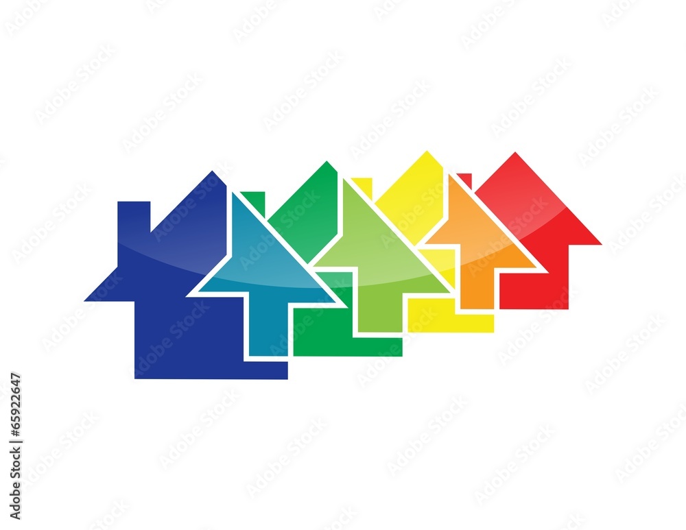 house logo,real estate symbol,multiple home icon,colorful house logo,real estate symbol,multiple home icon,colorful