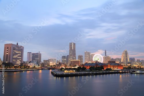 View of marina bay at night in Yokohama City © geargodz
