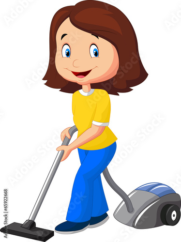 Mom with vacuum cleaner