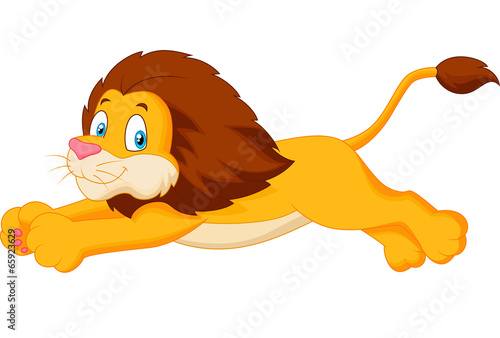 Lion cartoon jumping