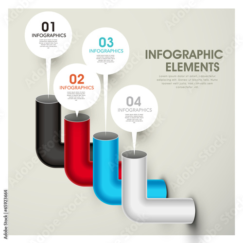 abstract bar chart pipes infographic elements