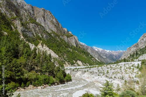 The Ganges river flowing down the Gangotri valley.