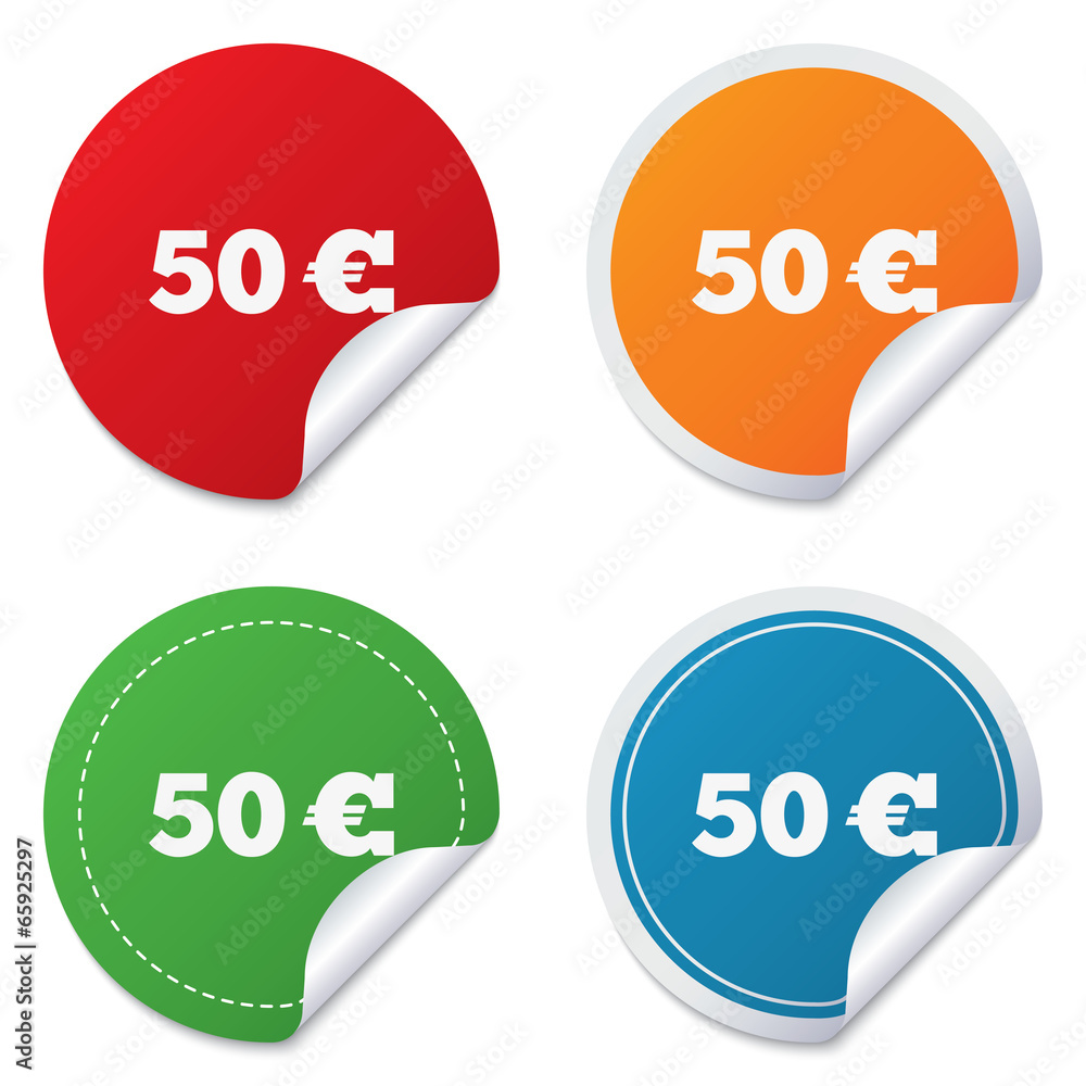 50 Euro sign icon. EUR currency symbol. 50 Euro sign icon. EUR currency symbol.