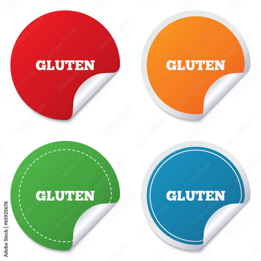 Gluten free sign icon. No gluten symbol. Gluten free sign icon. No gluten symbol.