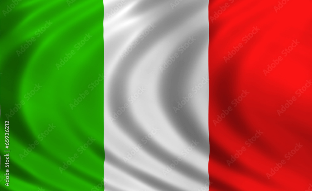 Italy flag of silk