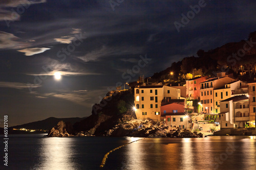 View of Marciana Marina in night photo