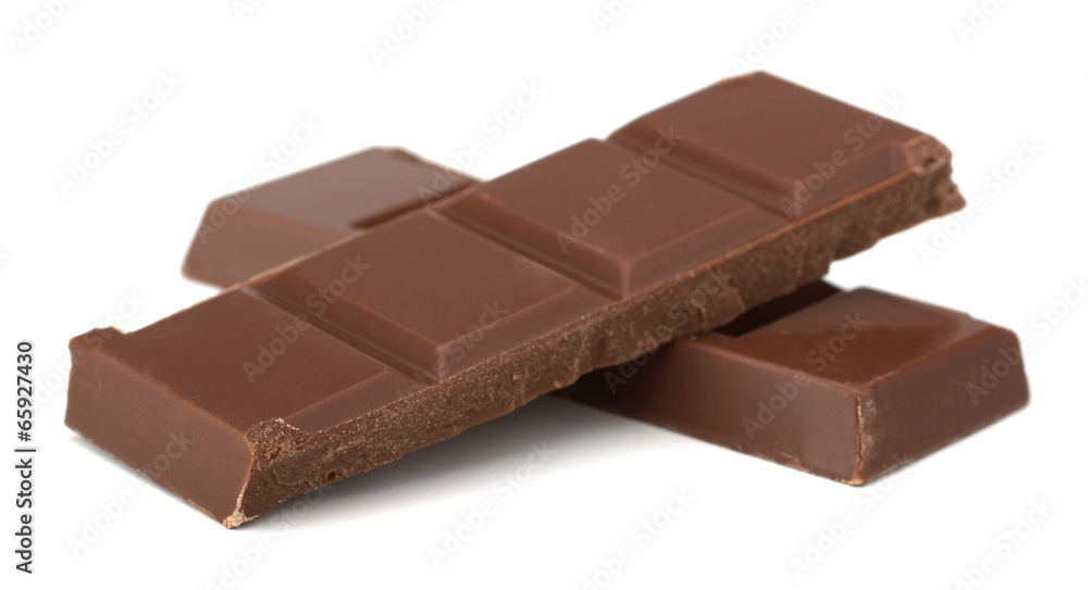 Chocolate bars stack isolated on white background Chocolate bars stack isolated on white background