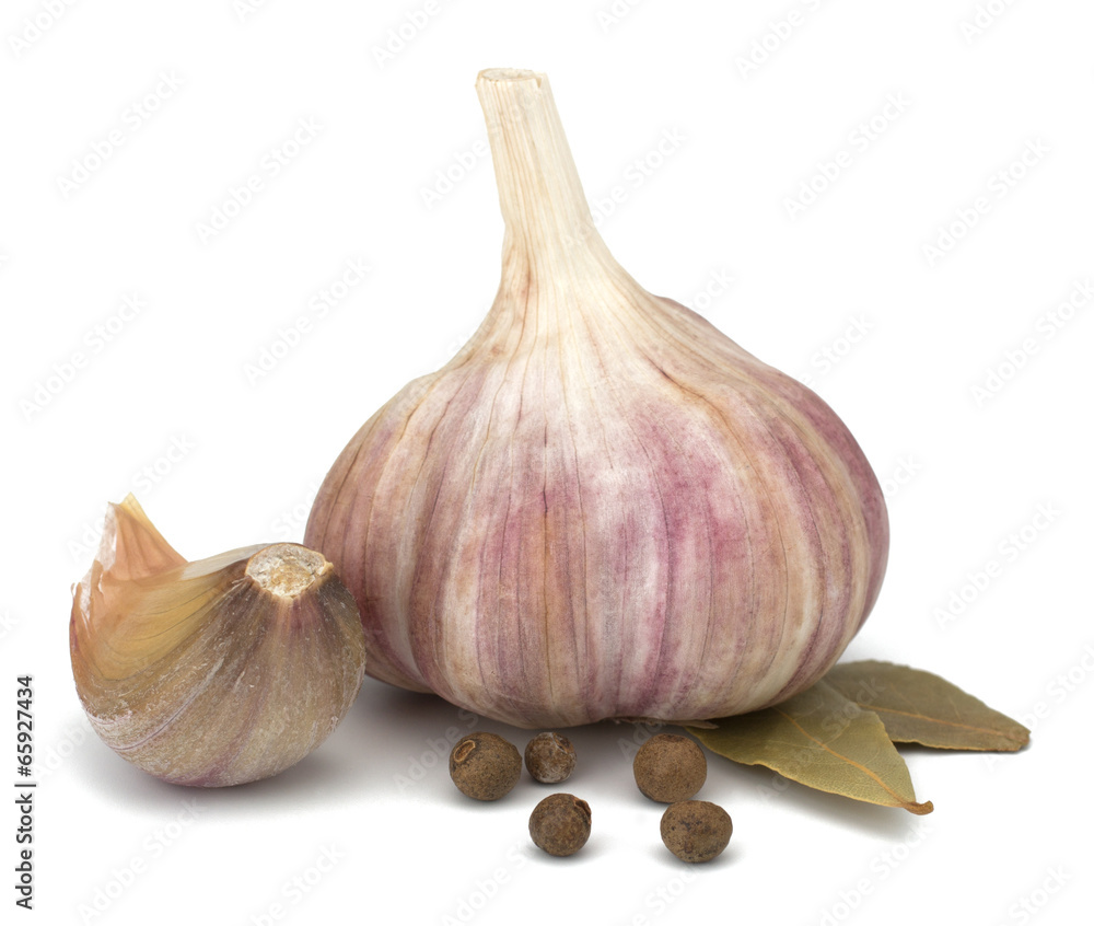 Obraz premium Garlic bulb isolated on white background