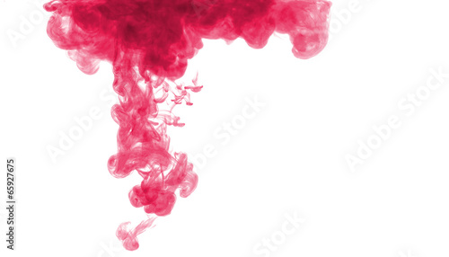 abstract formed by red color dissolving in water