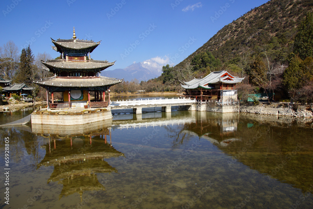 Black Dragon Pool Jade Dragon Snow Mountain in Lijiang, Yunnan, Black Dragon Pool Jade Dragon Snow Mountain in Lijiang, Yunnan,