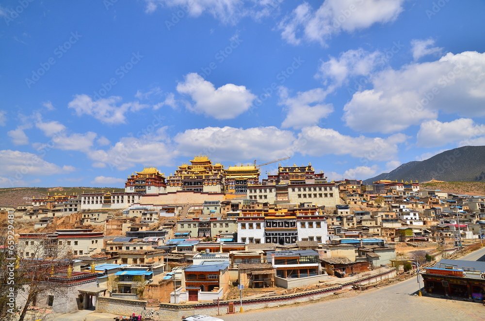 Tibetan Temple on the Hill in Yunnan, China