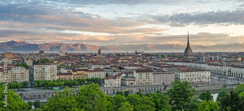 Turin (Torino), panorama at sunrise