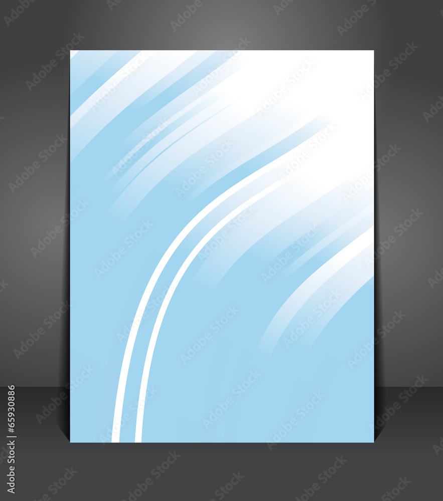 Stylish blue presentation of business poster with stripes