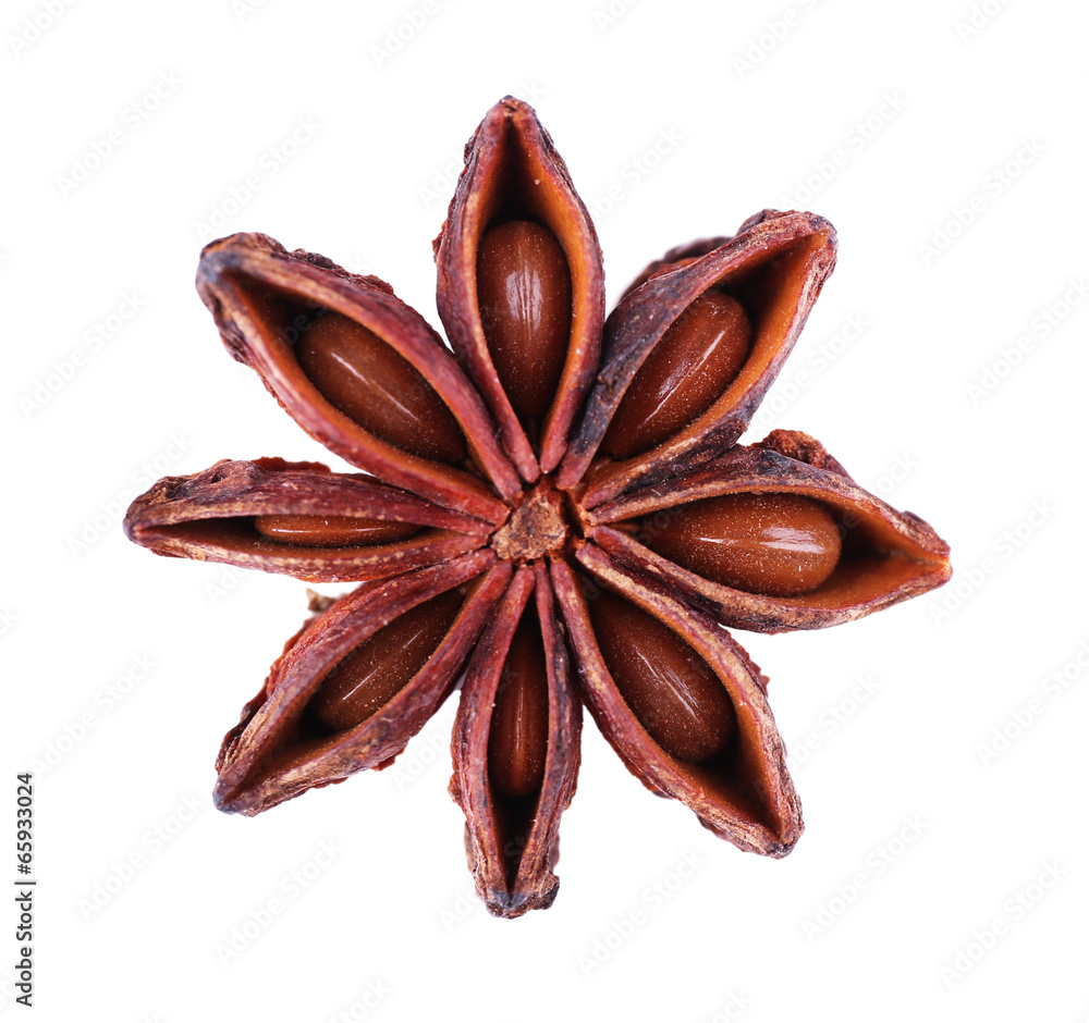 Beautiful anise, isolated on white Beautiful anise, isolated on white