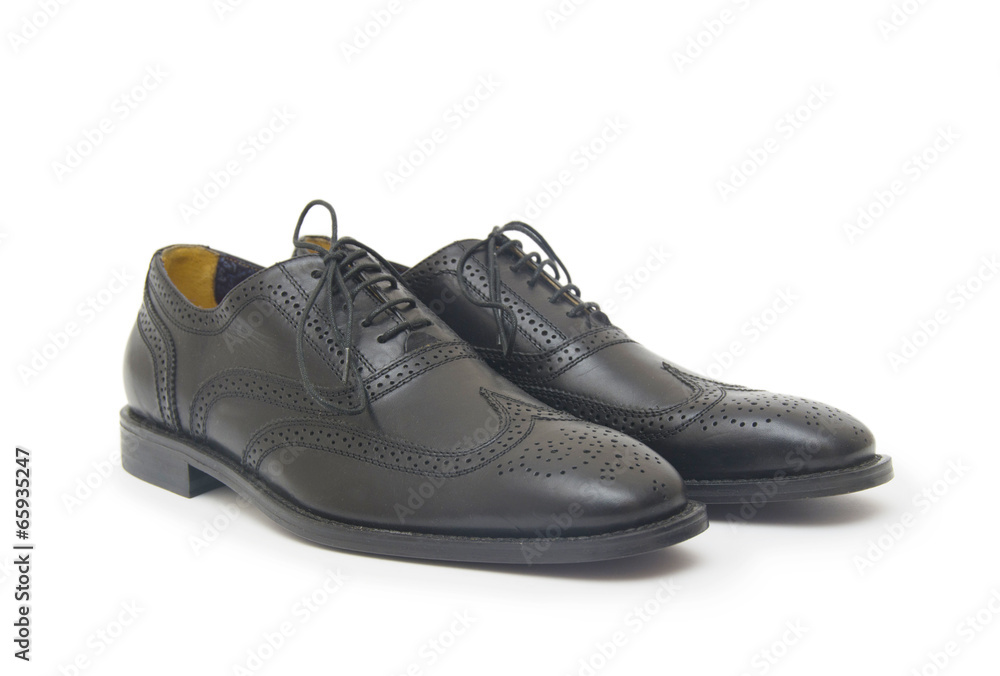 The black man's shoes isolated on white background.