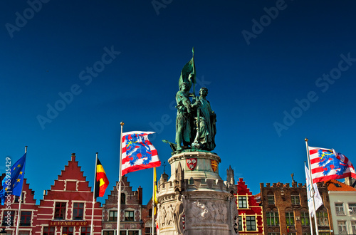 Colorful buildings in Bruges, Belgium