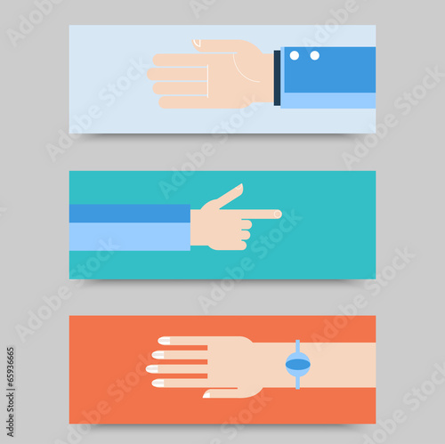 Business hands gestures design elements. isolated
