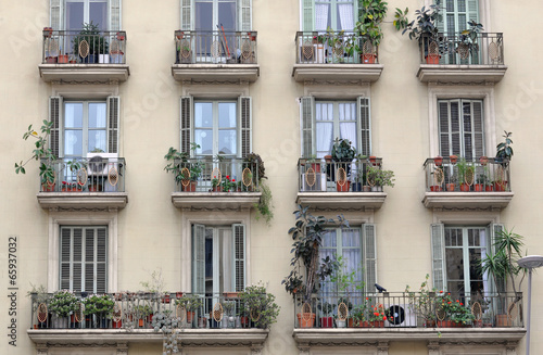 Windows and balkony