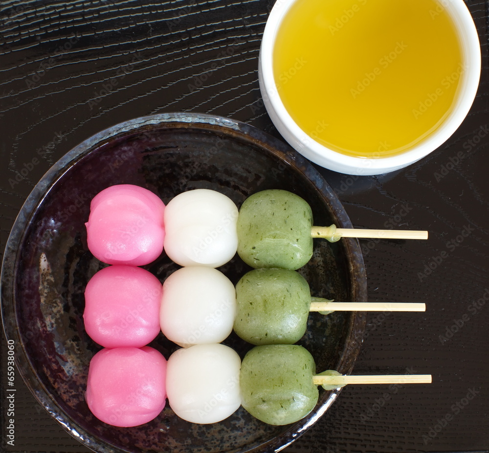 Dango japanese dumpling and sweet made from rice flour Dango japanese dumpling and sweet made from rice flour