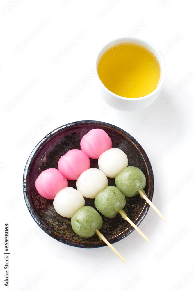 Dango japanese dumpling and sweet made from rice flour Dango japanese dumpling and sweet made from rice flour
