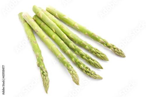 fresh green asparagus isolated on white
