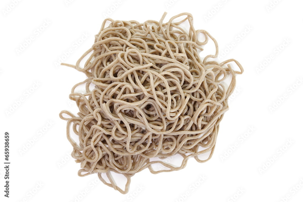 Japanese soba noodles made from buckwheat flour Japanese soba noodles made from buckwheat flour